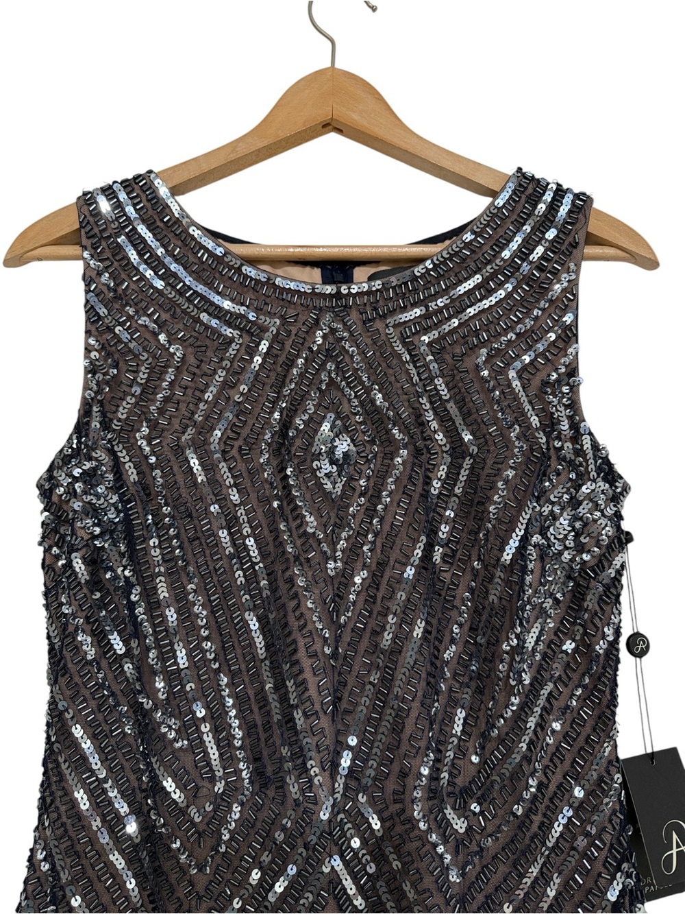 Adrianna Papell Beaded Sequin Cocktail Dress Size 8 NWT - Picture 2 of 11